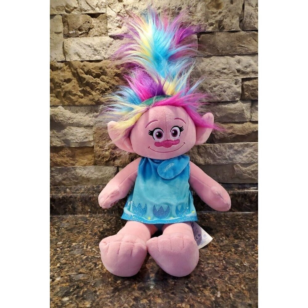 Build A Bear Trolls World Tour Poppy BAB 23” Plush W/ Rainbow